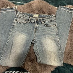 Free People Distressed Bottom Jeans